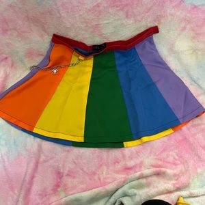 COPY - dELiA*s for Dolls Kill rainbow pleated skirt